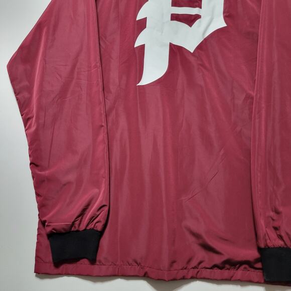 Primitive Men’s XL Bomber Varsity Jacket Maroon Skateboarding Hooded "Big P" - Picture 9 of 11
